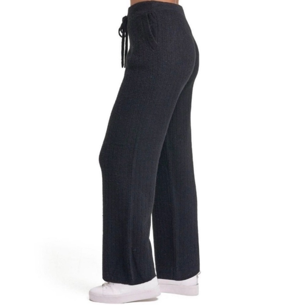 NWT DKNY Black Cashmere Blend Jogger Lounge Pants Women’s Medium Luxury Cozy